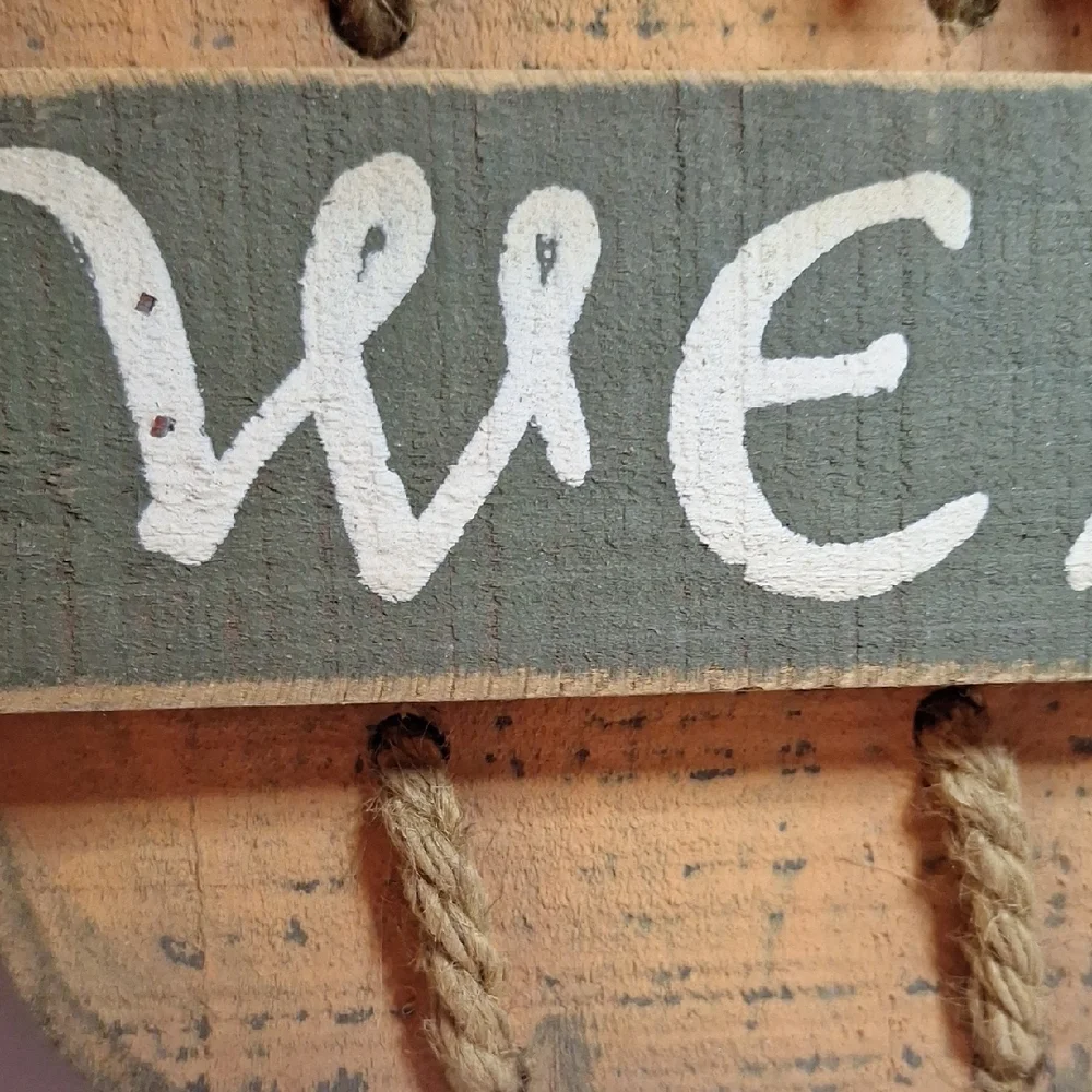 Rustic Pumpkin Welcome Sign Wood and Metal